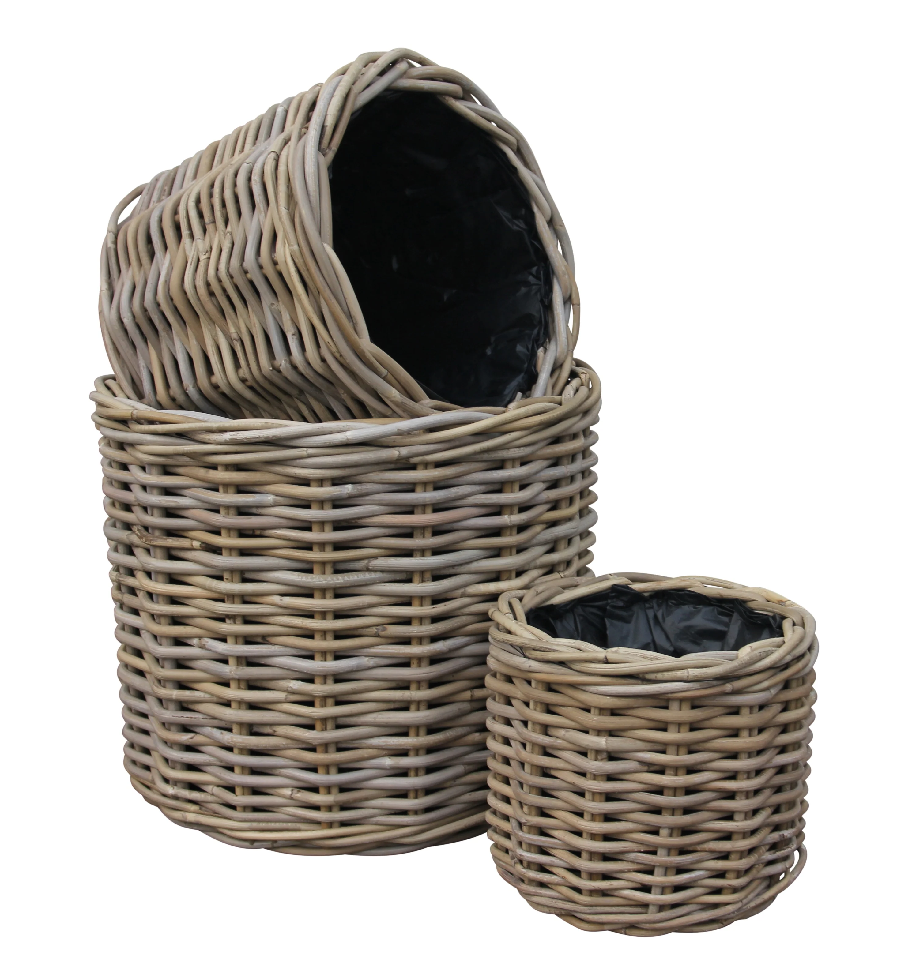 GLENWEAVE ROUND PLANTER WITH PLASTIC LINER M