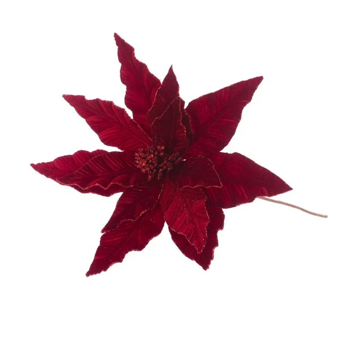 Glitter Tipped Poinsettia 70cm