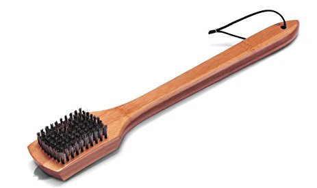 GRILL BRUSH - BAMBOO HANDLE, 46 CM, STAINLESS STEEL BRISTLES