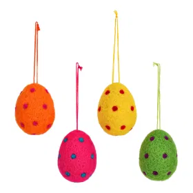 Hanger Easter egg textile colorful 4x6x4cm