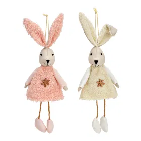 Hanger rabbit textile white/pink 10x28x5cm