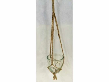 HANGING GLASS WITH JUTE NET D13H11CM