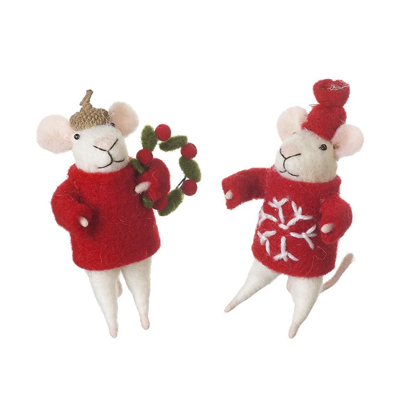 HANGING WOOL MOUSE MIX 2 DESIGNS