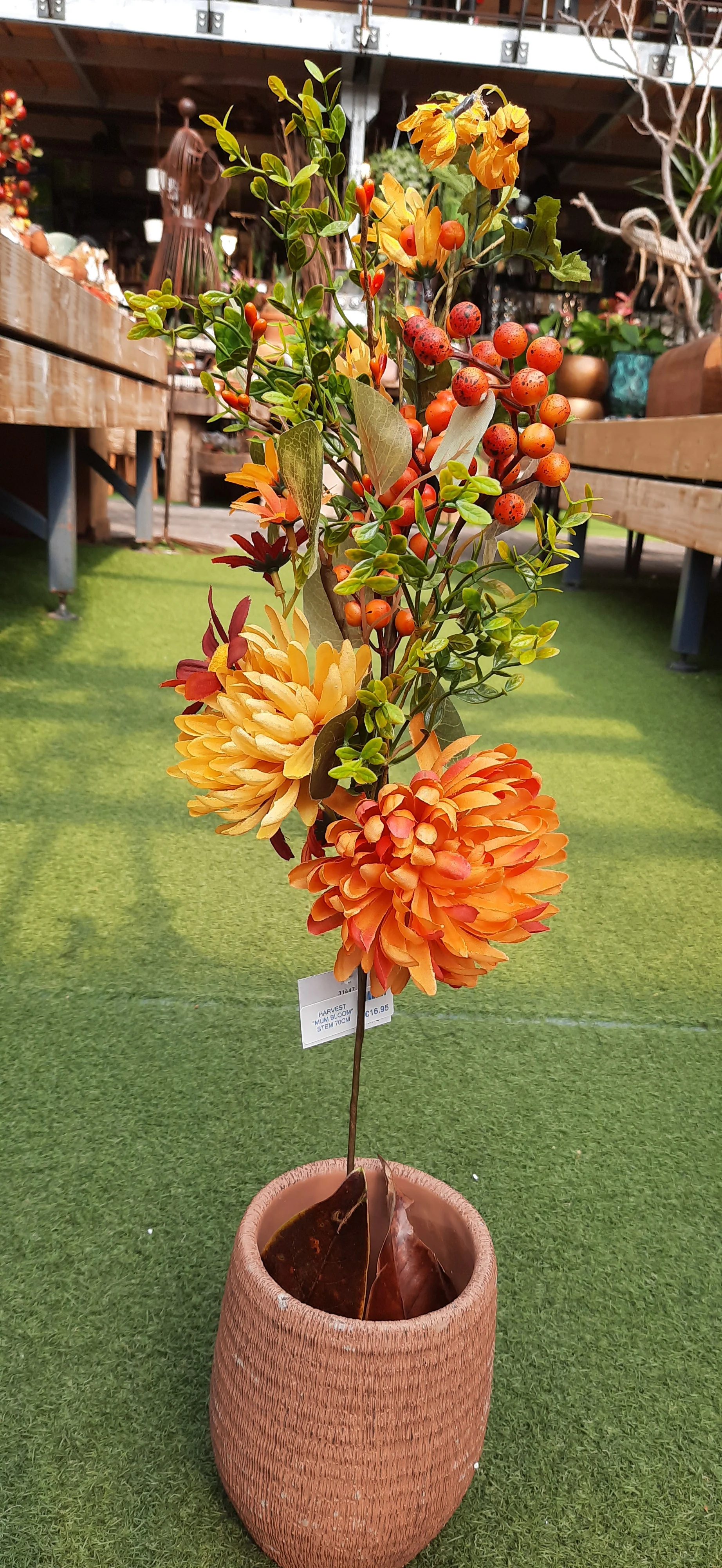 HARVEST 'MUM BLOOM' STEM 70CM - Image 2