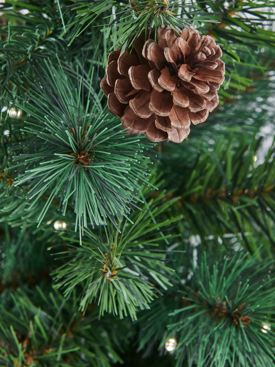HAZELNUT PINE Porch Tree - 4ft with 100 Warm White LED 5mm bulbs and STN 8 Function - Battery Operated- Potted - Image 3