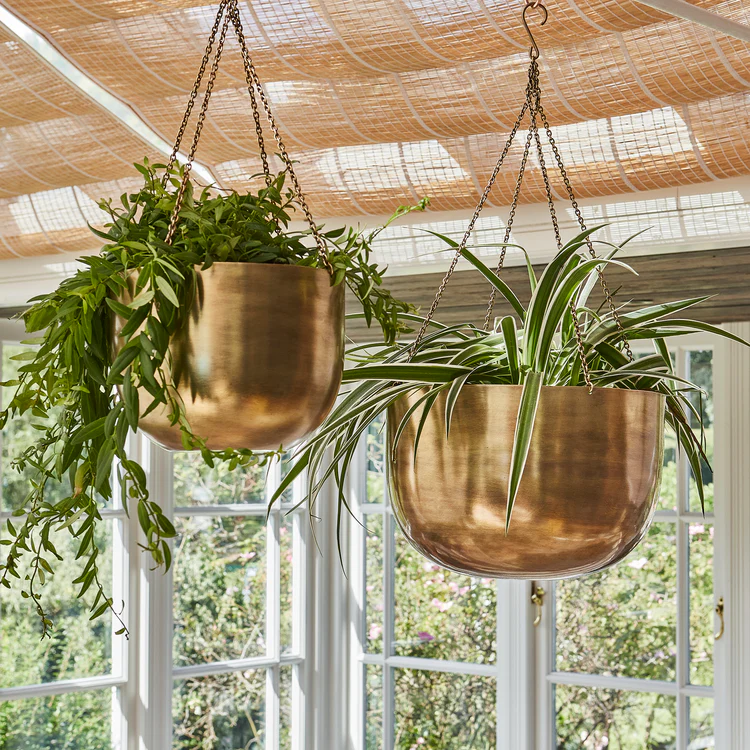 Indoor Mayfair Antique Brass Hanging Planter H21cm Ø30cm - Image 2