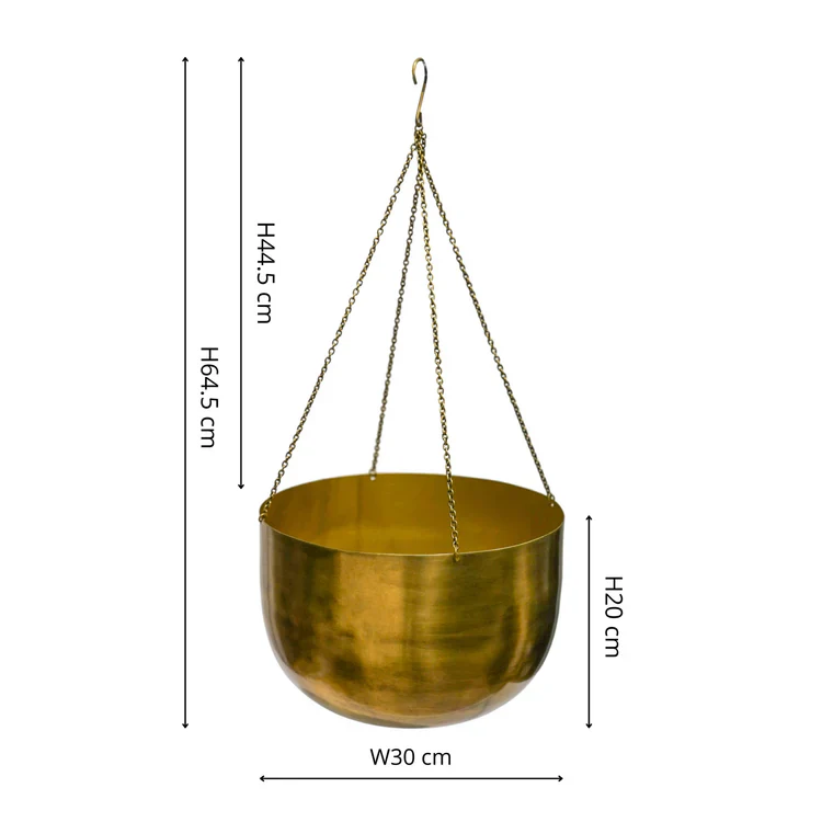 Indoor Mayfair Antique Brass Hanging Planter H21cm Ø30cm - Image 3