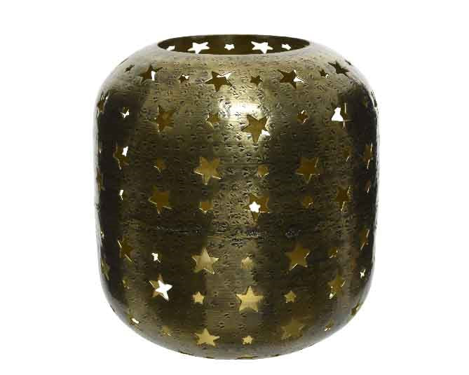 iron lantern w star cutoutdia20x21cm