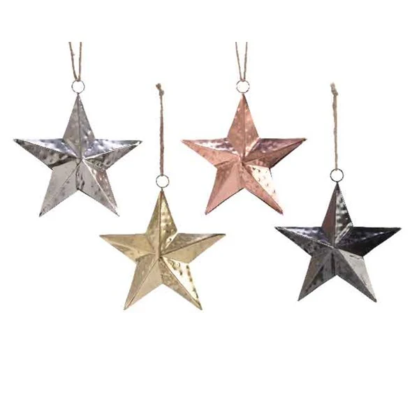 iron star w jute hanger 4colas assorted