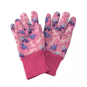 Kids Dinosaur Garden Gloves Pink - Image 2