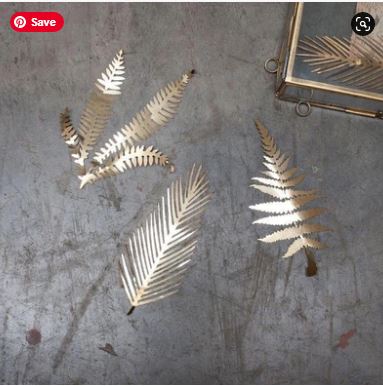 Kiko Brass Foliage Artwork  Matt Brass  Set of 3  Small Approx 15 x 6cm