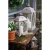 Lantern firwood rectangle antique gold with four side glass, with two side wood crossing L.20cm W.20cm H.42cm - Image 3