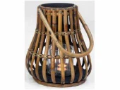 LANTERN NATURAL/DARK GREY D37H35CM - INCL GLASS - Image 2