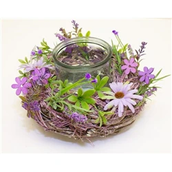 LAVENDER FIELDS CANDLE HOLDER 22CM