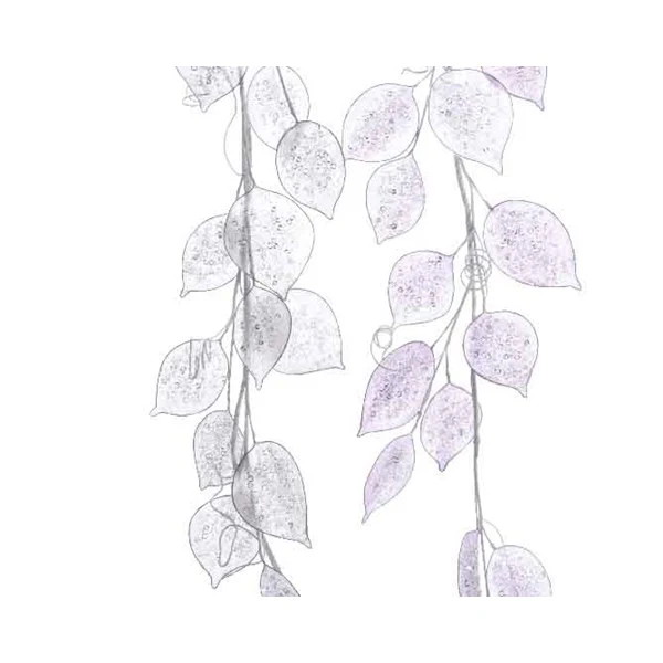 leaf garland w glitter 2 col ass