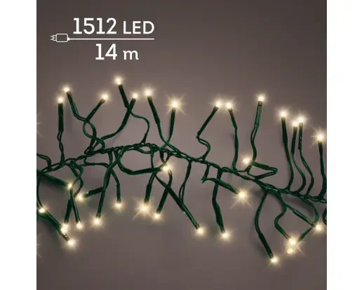 LED cluster lights gb 8 function twinkle effect outdoor green/soft gold L.1400cm - Image 2