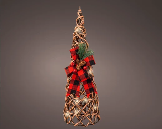 LED cone rattan steady BO indoor brown/warm white H.38cm
D.11.5cm - Image 2