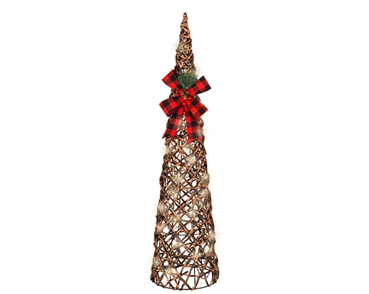 LED cone rattan steady BO indoor brown/warm white H.78cm
D.19.5cm - Image 2