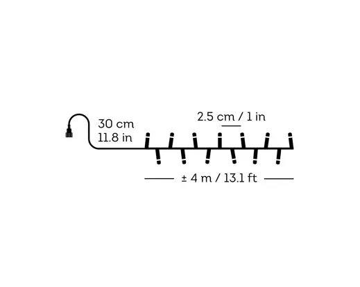 LED duracharge compact lights 8 function twinkle effect BO outdoor black/warm white L.400cm - Image 3
