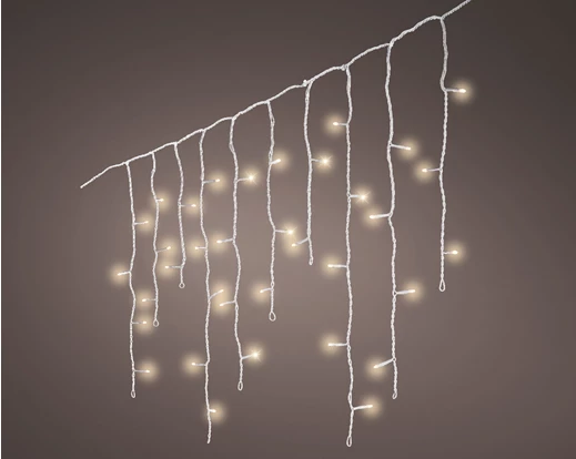 LED icicle lights gb 8 function twinkle effect outdoor white/warm white L.1100cm - Image 2