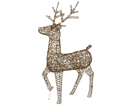 LED reindeer gb wicker steady outdoor dark brown/warm white L.26cm x W.86cm x H.147cm - Image 2