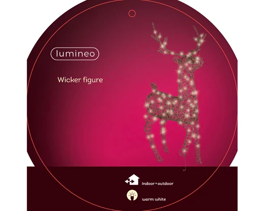 LED reindeer gb wicker steady outdoor dark brown/warm white L.26cm x W.86cm x H.147cm - Image 3