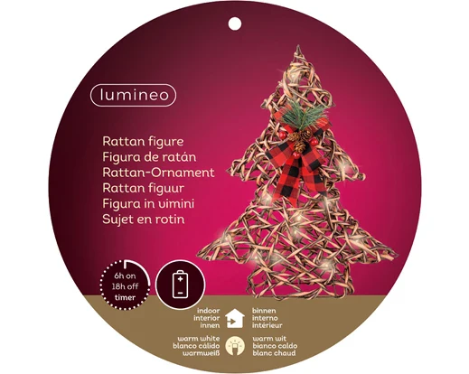 LED tree rattan steady BO indoor brown/warm white L.10cm x W.34cm x H.40cm - Image 3