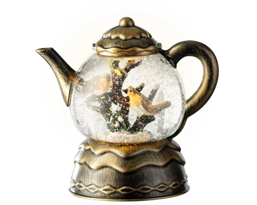 LED water spinner plastic teapot steady BO indoor gold/warm white L.12cm x W.18cm x H.18cm - Image 3