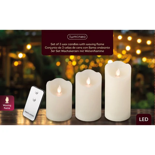LED waving candle wax BO indoor dia7.50-H15.00cm-1L - Image 2