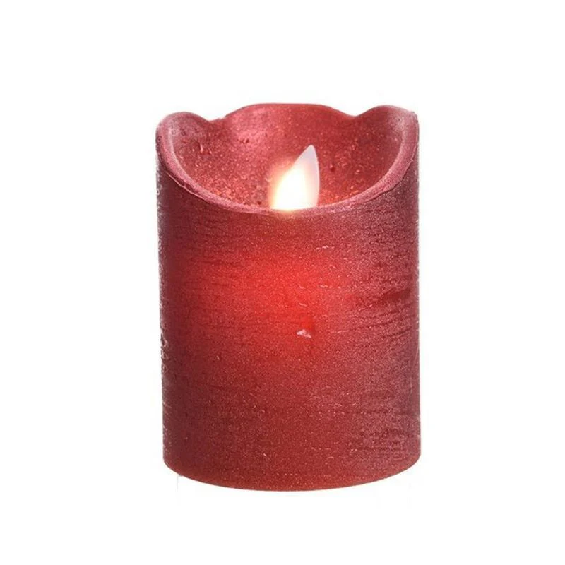LED waving candle wax wave top BO indoor christmas red/warm white dia7.5cm x H.10cm - Image 2