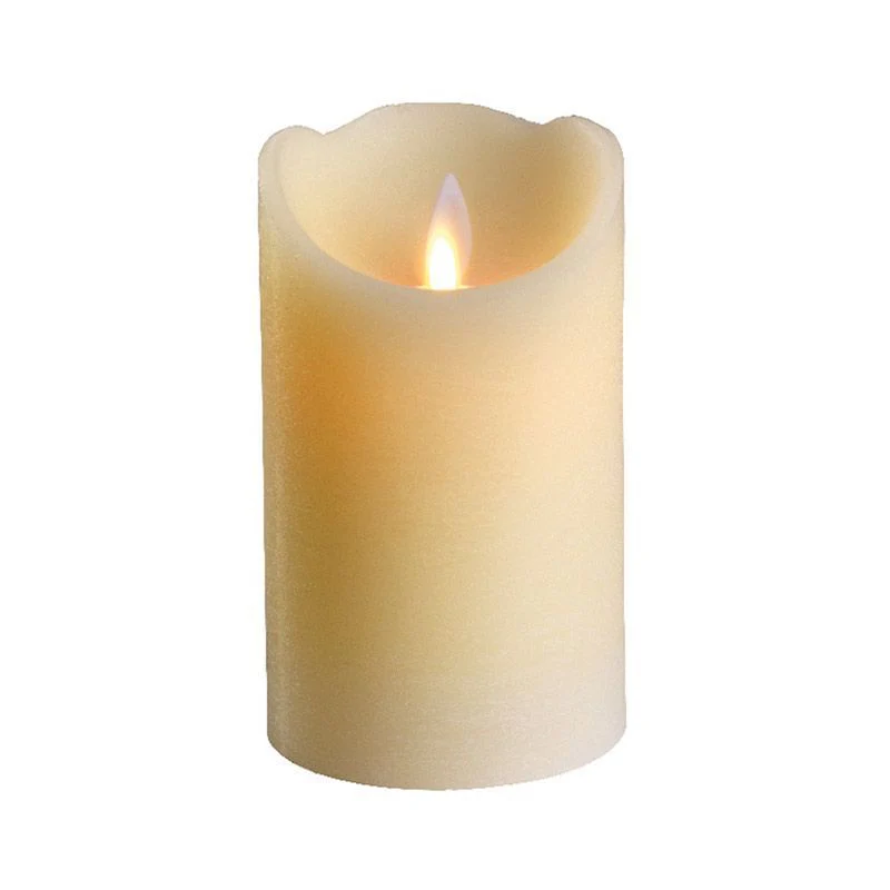 LED waving candle wax wave top BO indoor cream/warm white dia7.5cm x H.12.5cm - Image 2