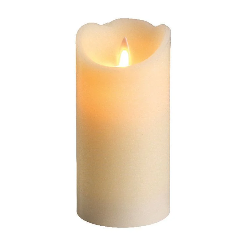 LED waving candle wax wave top BO indoor cream/warm white dia7.5cm x H.15cm - Image 2