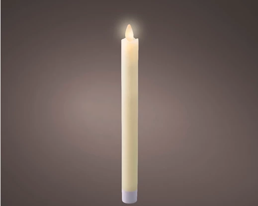 LED waving dinner candle wax flat top steady BO indoor cream/warm white dia2.1cm x H.24.5cm