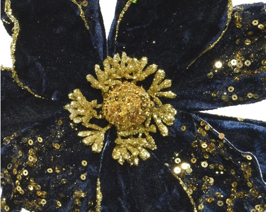 Magnolia  on  clip  polyester  velvet Night Blue - Image 2