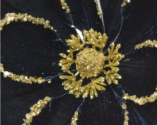 Magnolia  on  clip  polyester  velvet Night Blue - Image 3