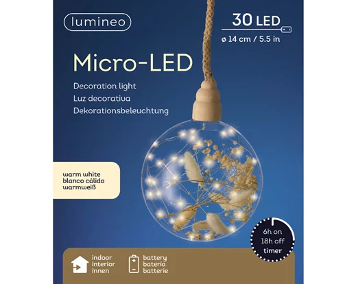 Micro LED ball  dia14cm   -   transparent/classic warm - Image 2