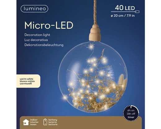 Micro LED ball dia20cm   -   transparent/classic warm - Image 2