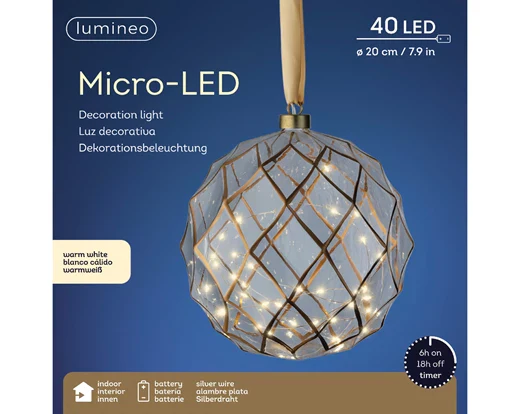 Micro LED ball steady BO indoor clear/warm white dia20cm - Image 3