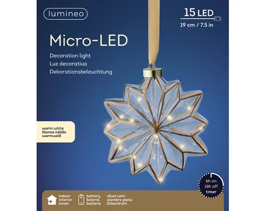 Micro LED flower steady BO indoor clear/warm white L.8cm x W.19cm x H.19cm - Image 3