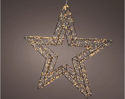 Micro LED frame light gb metal star steady outdoor black/classic warm L.7cm x W.58cm x H.58cm