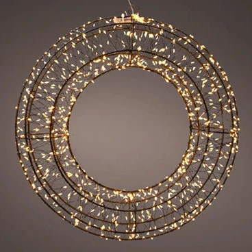 Micro LED frame light gb metal wreath steady outdoor black/classic warm L.8cm x W.38cm x H.38cm