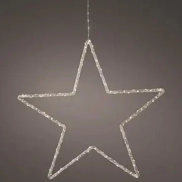 Micro LED frame light plastic star steady BO outdoor transparent/warm white L.1cm x W.60cm x H.58cm