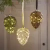 Micro LED pinecone steady BO indoor brown/warm white D.15cm x H.21cm - Image 2