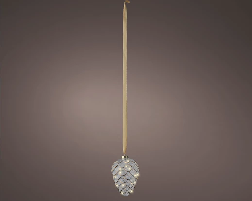 Micro LED pinecone steady BO indoor clear/warm white dia15cm x H.21cm - Image 2