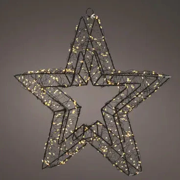 Micro LED star gb metal steady outdoor black/classic warm L.7cm x W.58cm x H.58cm