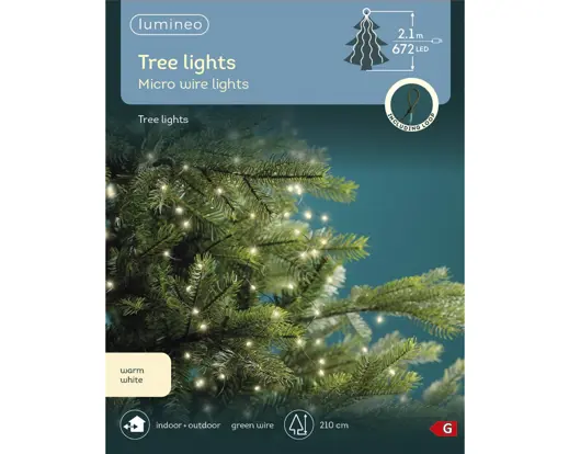 Micro LED tree bunch gb steady outdoor green/warm white L.210cm