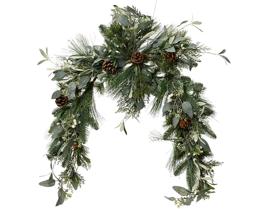 Modern garland glitter pinecones,eucalyptus indoor green/colour(s)