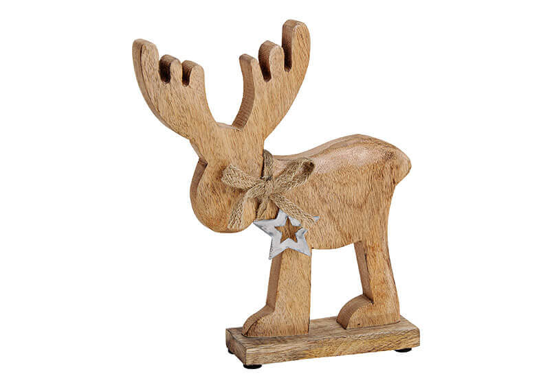 Moose metal/mango wood, silver