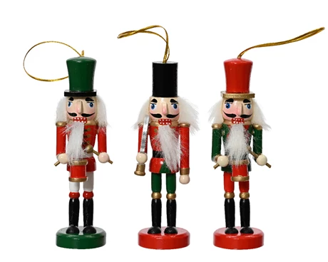 Nutcracker pinewood on base L.3cm x W.2cm x H.12.5cm