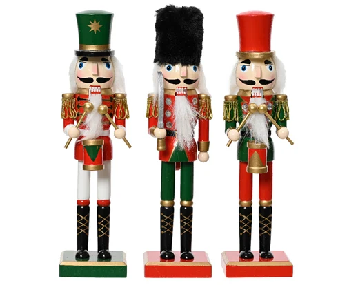 Nutcracker pinewood on base  L.6cm x W.4.5cm x H.25cm